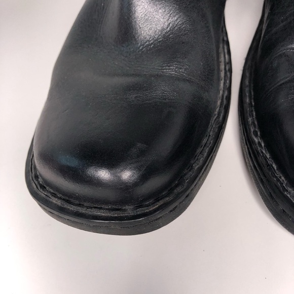 Born Ward Black Leather Side Zip Square Toe Casual Ankle Boots Mens Size 8 - Picture 5 of 12